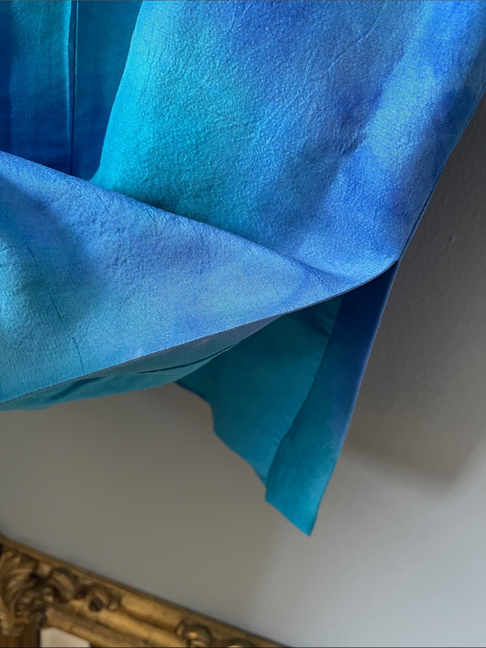 Ralph Lauren Y2K Blue and Teal Tie-Dye Silk lined Skirt - Picture 3 of 8